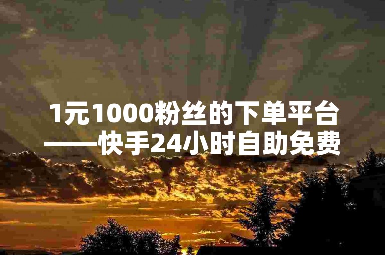 1元1000粉丝的下单平台——快手24小时自助免费下单软件，提供浏览量购买服务。