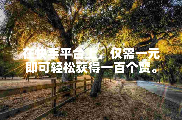 在快手平台上，仅需一元即可轻松获得一百个赞。