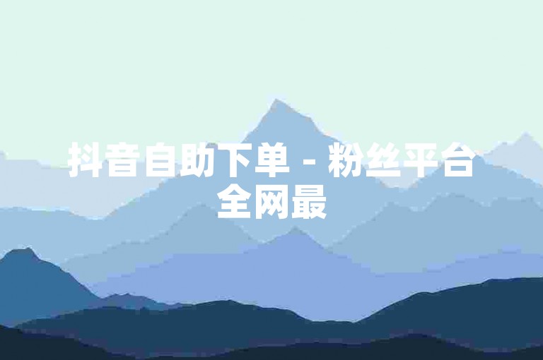 抖音自助下单 - 粉丝平台全网最