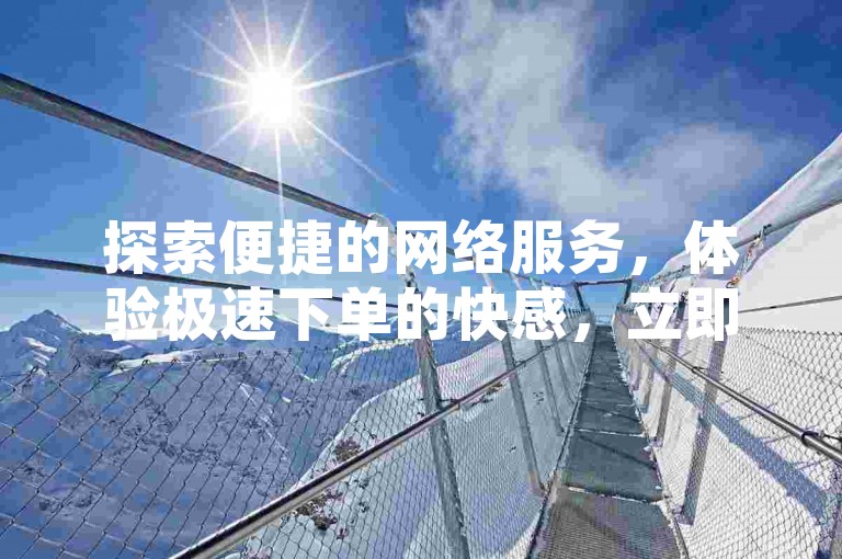 探索便捷的网络服务，体验极速下单的快感，立即访问我们的专业平台，享受24小时不间断的优质服务。