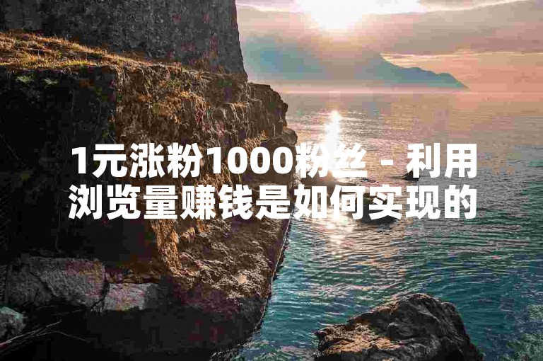 1元涨粉1000粉丝 - 利用浏览量赚钱是如何实现的？