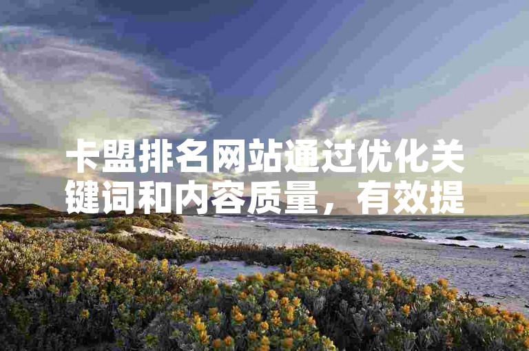 卡盟排名网站通过优化关键词和内容质量，有效提升了在搜索引擎中的排名。