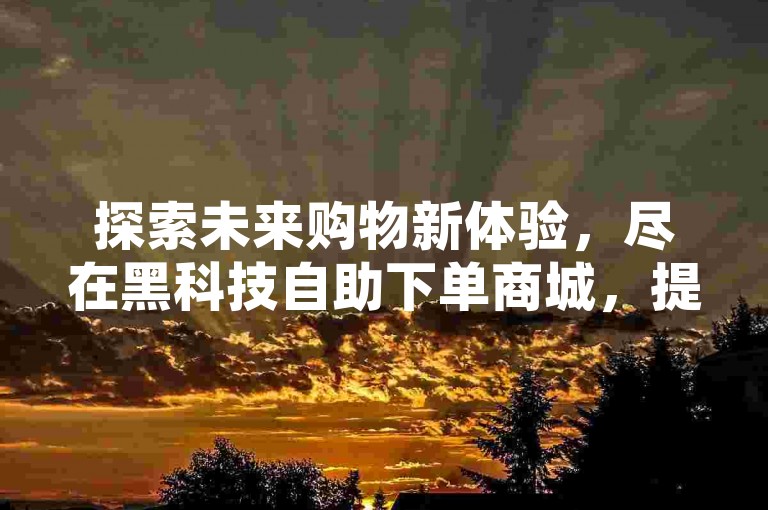 探索未来购物新体验，尽在黑科技自助下单商城，提供ks超级粉丝软件，一键轻松增粉。