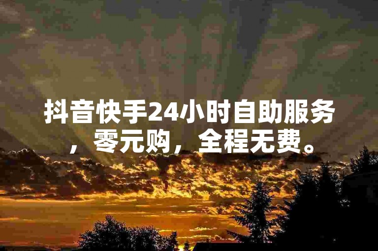 抖音快手24小时自助服务，零元购，全程无费。