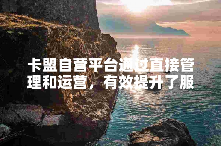 卡盟自营平台通过直接管理和运营，有效提升了服务品质与市场响应速度。