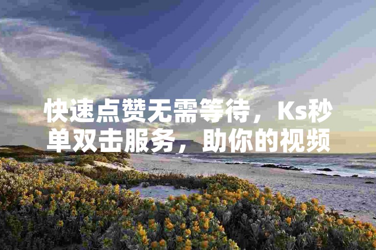 快速点赞无需等待，Ks秒单双击服务，助你的视频迅速走红！