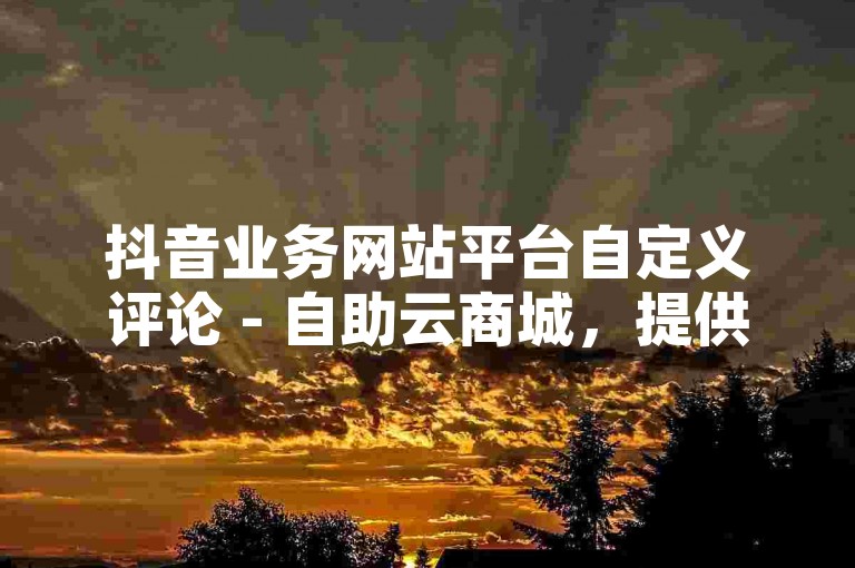 抖音业务网站平台自定义评论 - 自助云商城，提供便捷的在线服务。