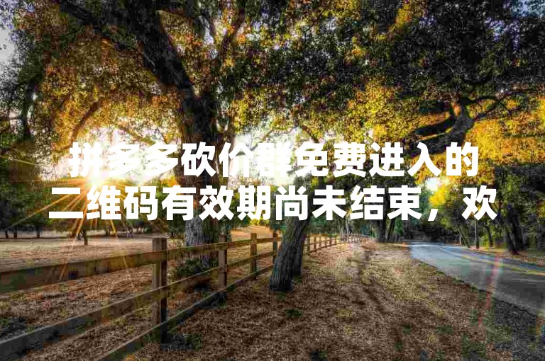 拼多多砍价群免费进入的二维码有效期尚未结束，欢迎新人加入助力。