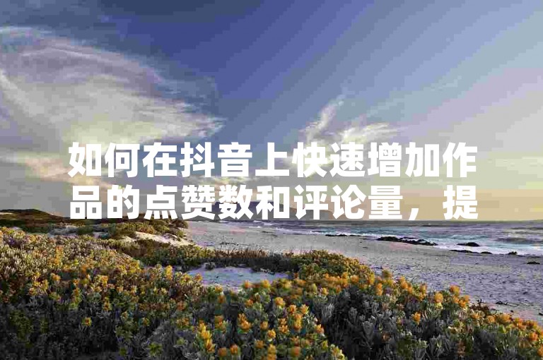 如何在抖音上快速增加作品的点赞数和评论量，提升视频热度？