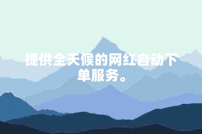 提供全天候的网红自动下单服务。