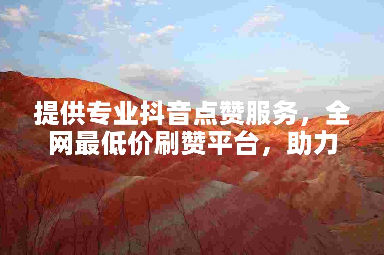 提供专业抖音点赞服务，全网最低价刷赞平台，助力您的视频快速上热门。
