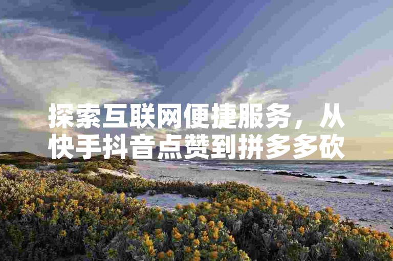 探索互联网便捷服务，从快手抖音点赞到拼多多砍价，一应俱全。