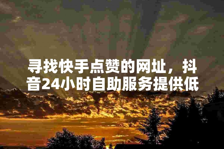 寻找快手点赞的网址，抖音24小时自助服务提供低价业务，KS平台下单秒到。