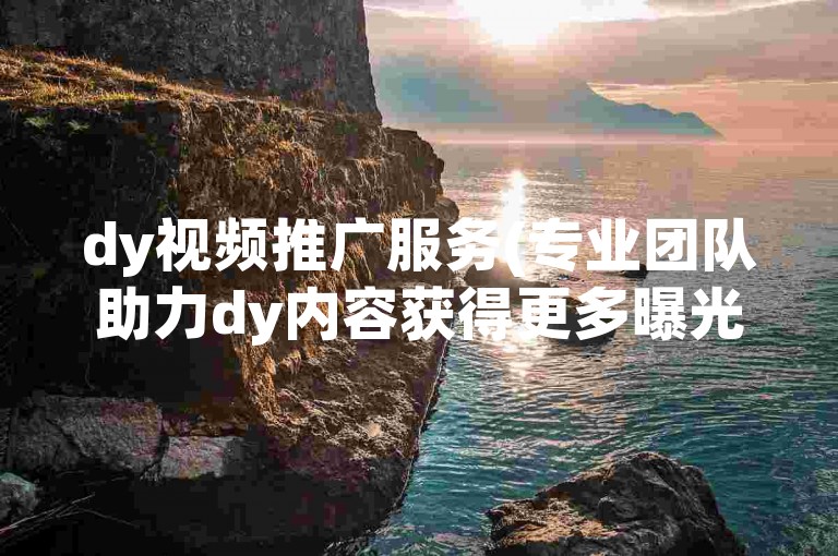 dy视频推广服务(专业团队助力dy内容获得更多曝光)