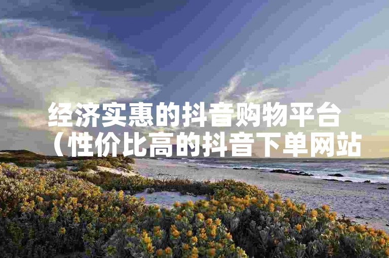经济实惠的抖音购物平台（性价比高的抖音下单网站精选）
