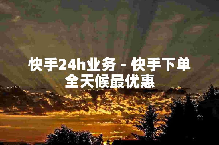 快手24h业务 - 快手下单全天候最优惠