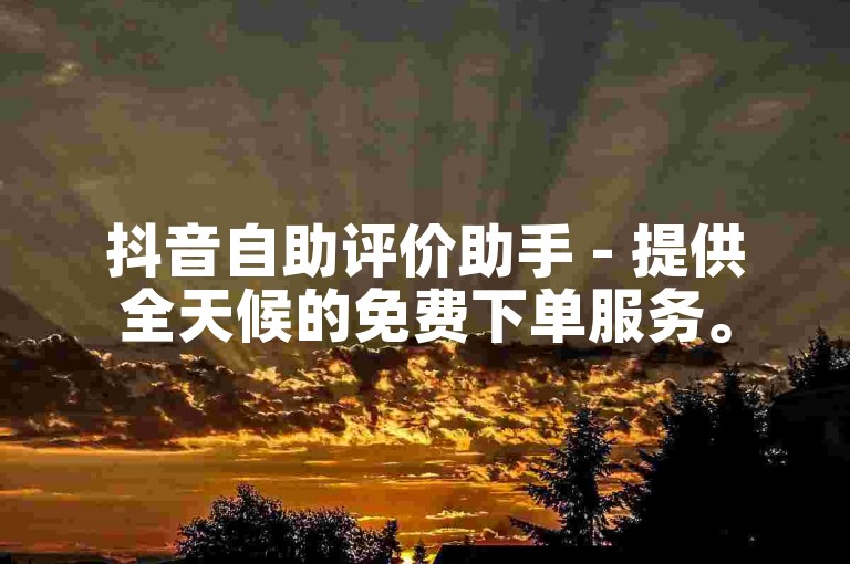 抖音自助评价助手 - 提供全天候的免费下单服务。