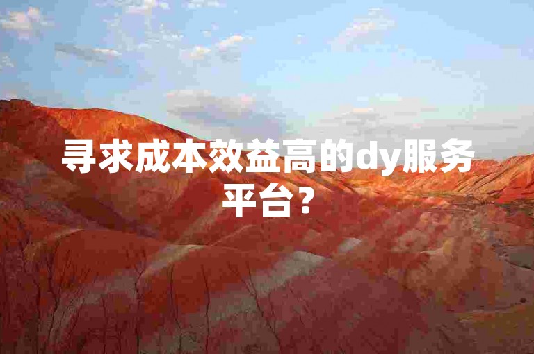寻求成本效益高的dy服务平台？