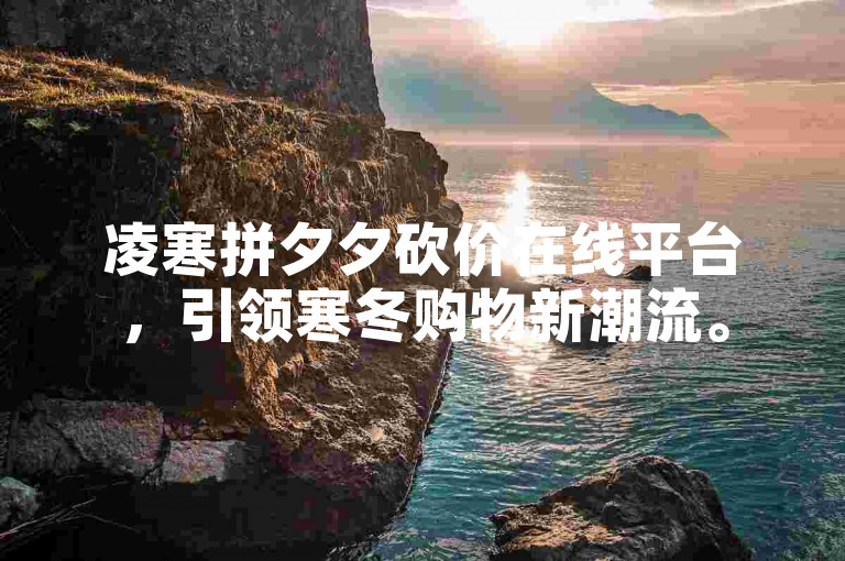 凌寒拼夕夕砍价在线平台，引领寒冬购物新潮流。
