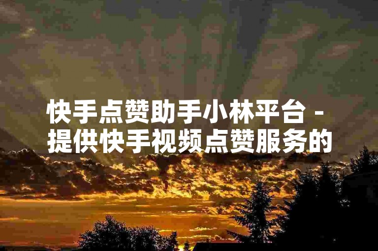 快手点赞助手小林平台 - 提供快手视频点赞服务的自助系统。