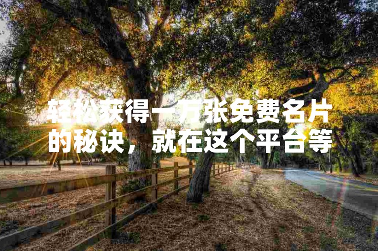 轻松获得一万张免费名片的秘诀，就在这个平台等你来探索！