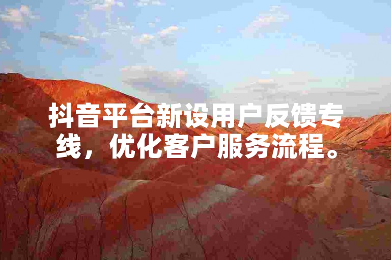 抖音平台新设用户反馈专线，优化客户服务流程。