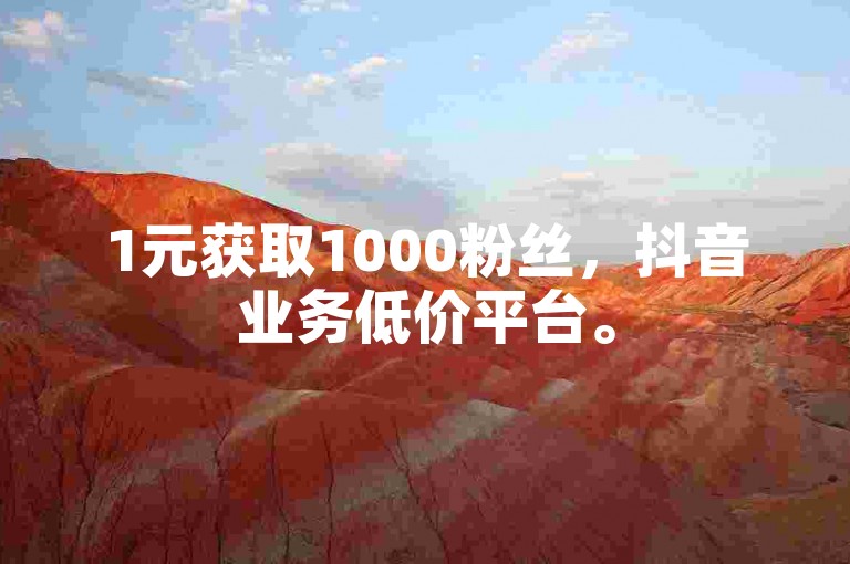 1元获取1000粉丝，抖音业务低价平台。