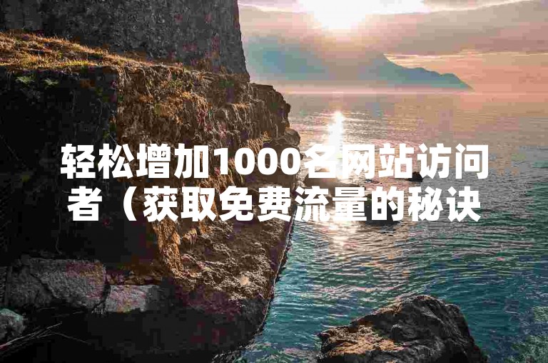 轻松增加1000名网站访问者（获取免费流量的秘诀）