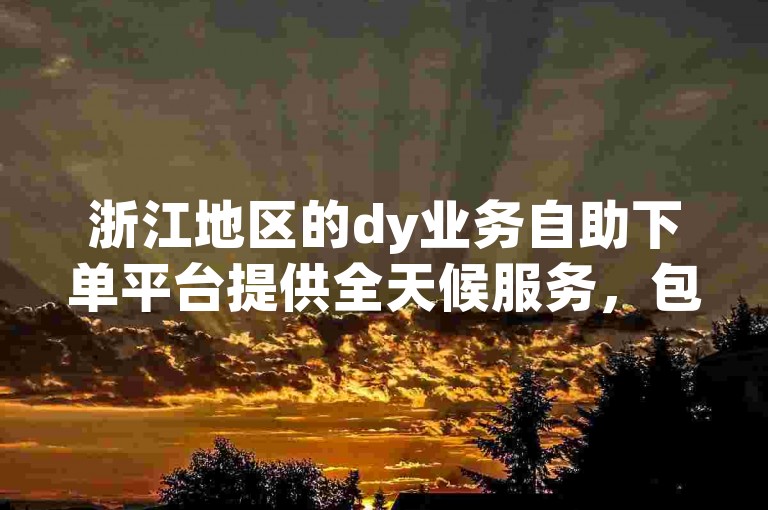 浙江地区的dy业务自助下单平台提供全天候服务，包括抖音平台的24小时自助点赞功能。