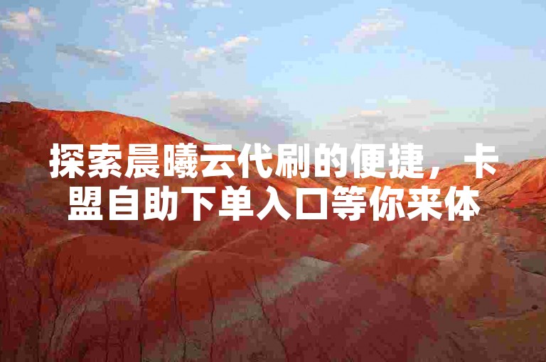 探索晨曦云代刷的便捷，卡盟自助下单入口等你来体验。