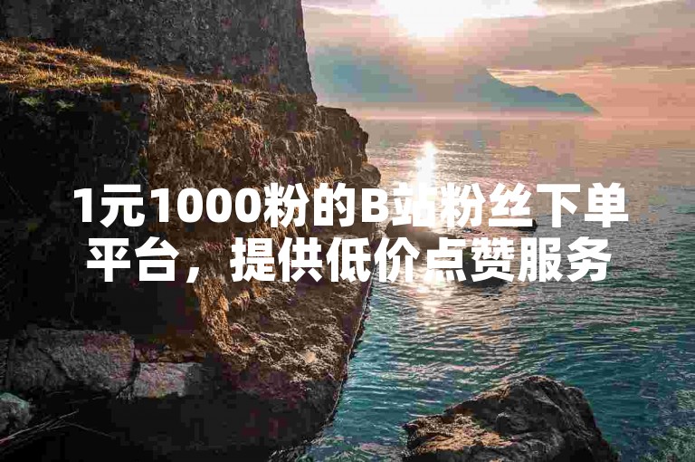 1元1000粉的B站粉丝下单平台，提供低价点赞服务。