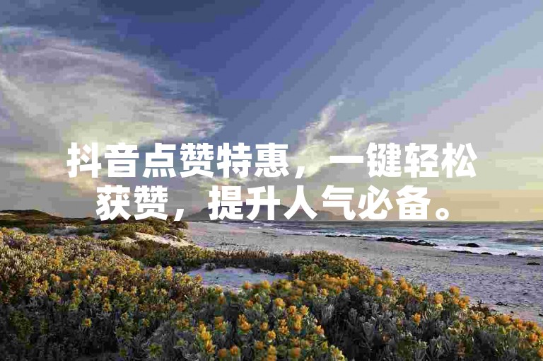 抖音点赞特惠，一键轻松获赞，提升人气必备。