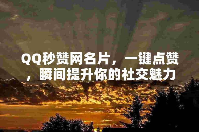 QQ秒赞网名片，一键点赞，瞬间提升你的社交魅力。