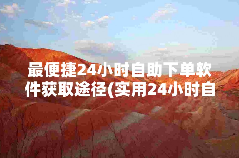 最便捷24小时自助下单软件获取途径(实用24小时自助下单软件免费获取方法)