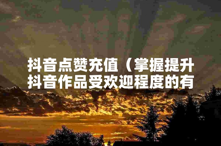 抖音点赞充值（掌握提升抖音作品受欢迎程度的有效方法）