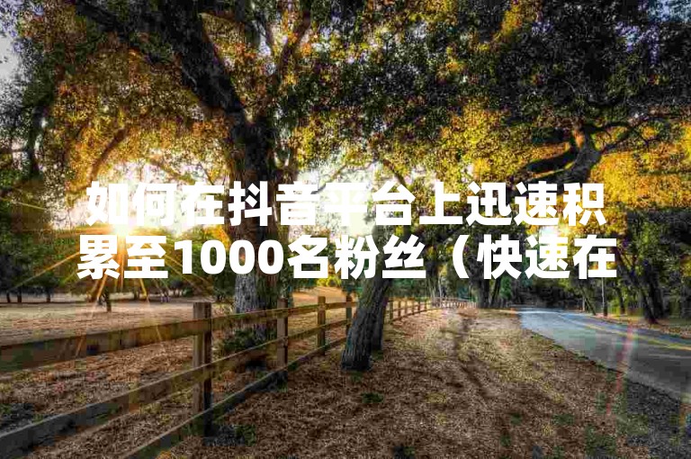 如何在抖音平台上迅速积累至1000名粉丝（快速在抖音上吸引1000位关注者）。