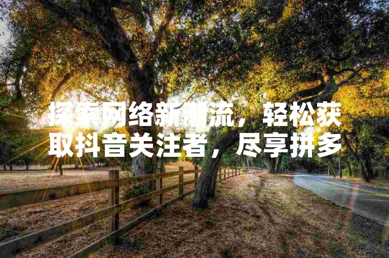 探索网络新潮流，轻松获取抖音关注者，尽享拼多多700元优惠大礼，卡盟24小时服务随时待命。
