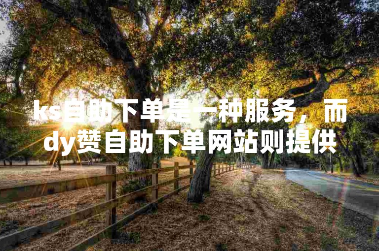 ks自助下单是一种服务，而dy赞自助下单网站则提供免费的点赞服务。