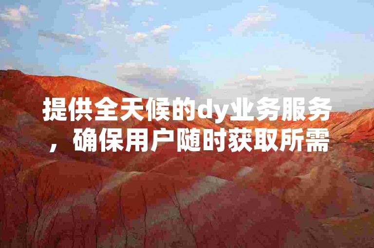 提供全天候的dy业务服务，确保用户随时获取所需支持。