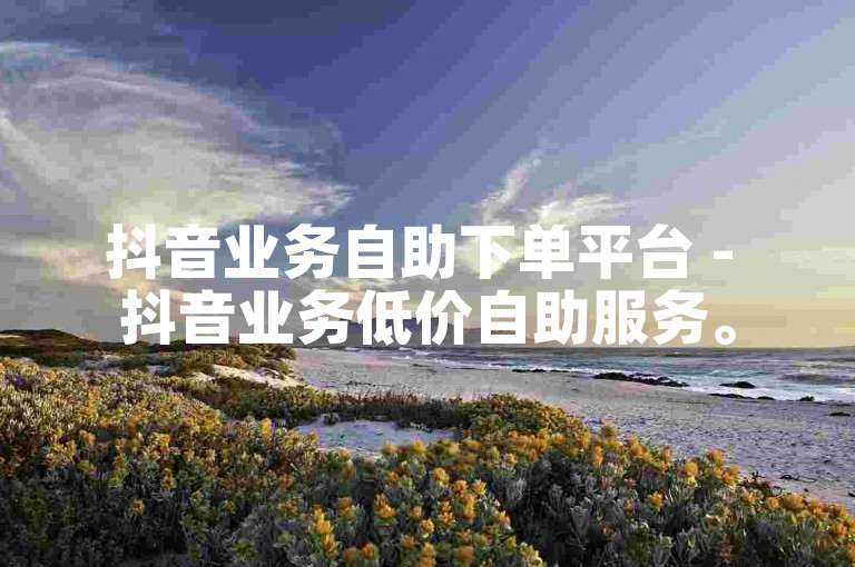 抖音业务自助下单平台 - 抖音业务低价自助服务。