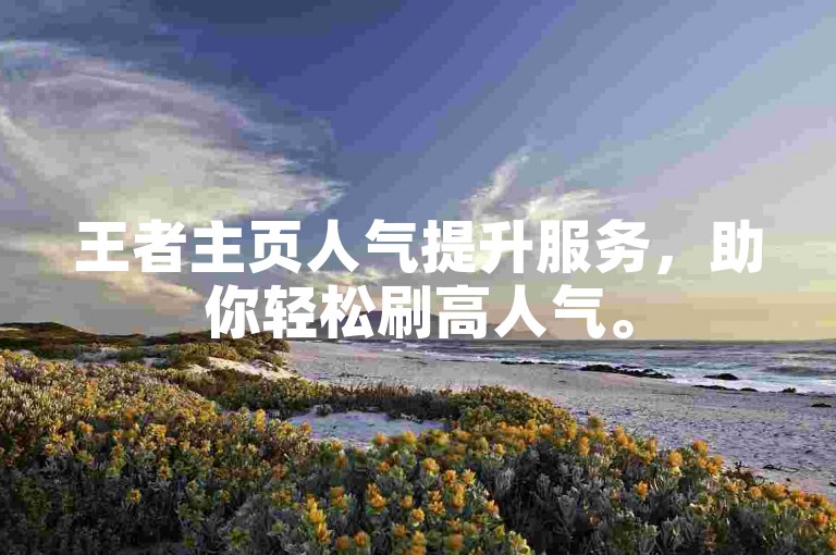 王者主页人气提升服务，助你轻松刷高人气。