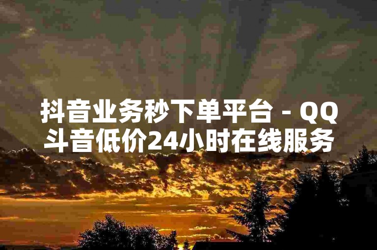 抖音业务秒下单平台 - QQ斗音低价24小时在线服务