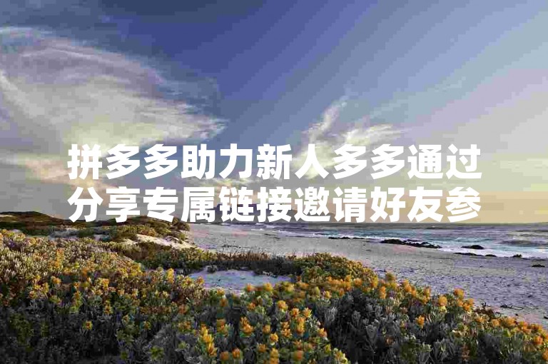 拼多多助力新人多多通过分享专属链接邀请好友参与拼团，享受更多优惠。