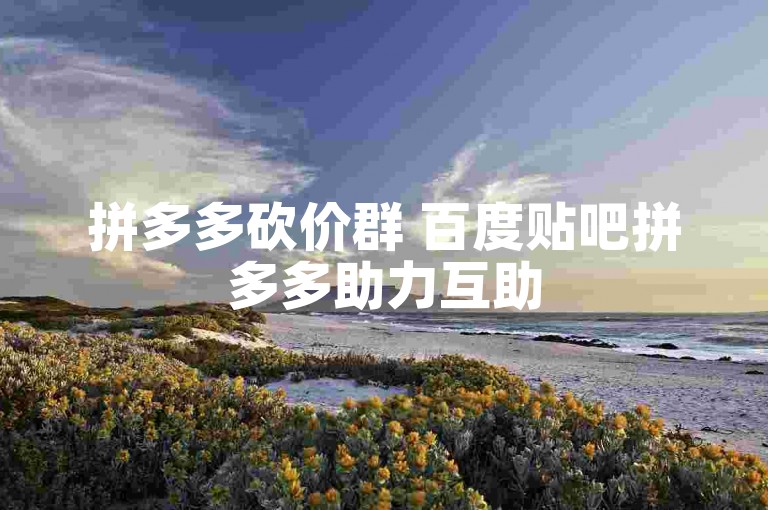 拼多多砍价群 百度贴吧拼多多助力互助