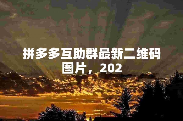 拼多多互助群最新二维码图片，2025年更新pdd助力。