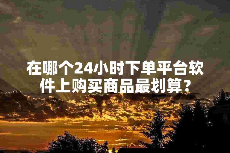 在哪个24小时下单平台软件上购买商品最划算？