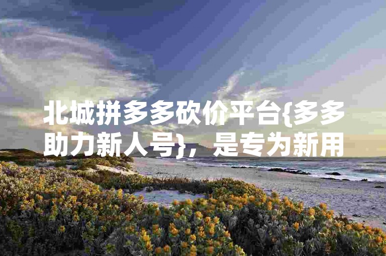 北城拼多多砍价平台{多多助力新人号}，是专为新用户打造的互助砍价社区。
