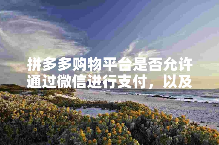 拼多多购物平台是否允许通过微信进行支付，以及这种支付方式的安全性，是消费者普遍关心的问题。