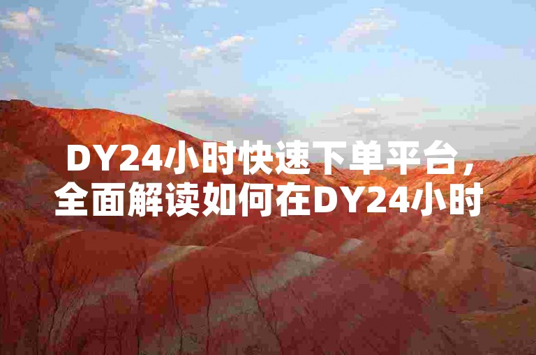 DY24小时快速下单平台，全面解读如何在DY24小时内迅速完成订单。