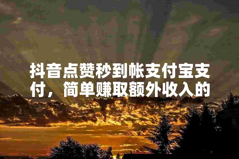 抖音点赞秒到帐支付宝支付，简单赚取额外收入的优选方式。
